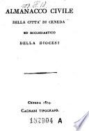 Almanacco Civile Della Citta Di Ceneda Ed Ecclesiastico Della Diocesi