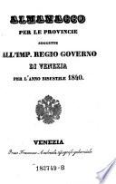 Almanacco per le provincie dell' i[mperiale] r[egio] governo di Venezia