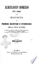 Almanacco romano, ossia raccolta dei primari dignitari e funzionari della corte romana