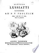 Aloysius Lussiatti Javenensis ad s.f. prolysin anno 1793. die 16. julii, hora 6. pomerid
