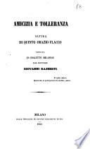 Amicizia e tolleranza satira di Quinto Orazio Flacco