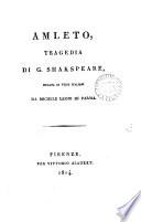 Amleto, tragedia recata in versi ital. da M. Leoni