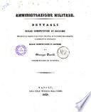 Amministrazione militare Dettagli sulle competenze in danaro di Giuseppe Durelli