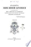 Analecta ordinis minorum Capuccinorum