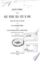 Analisi chimica delle acque potabili della città di Roma