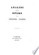 Analisi delle opere di Antonio Tadini