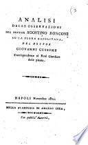 Analisi delle Osservazioni del dottor Agostino Ronconi su la flora napolitana, del dottor Giovanni Gussone corrispondente al Real Giardino delle piante