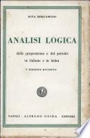 Analisi Logica Della Proposizione E Del Periodo in Italiano E in Latino
