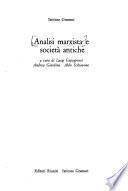 Analisi marxista e società antiche
