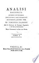 Analisi ragionata de'sistemi e de'fondamenti dell'ateismo e dell'incredulità. Dissertazioni VIII.
