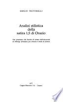 Analisi stilistica della satira 1,5 di Orazio