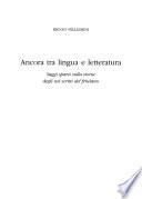 Ancora tra lingua e letteratura