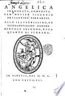 Angelica inamorata, composta per messer Vicentio Brusantino ferrarese ..