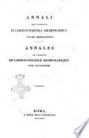 Annales de l'Institut de correspondance archeologique