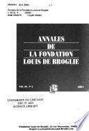 Annales de la Fondation Louis de Broglie