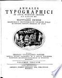 Annales typographici ab artis inventae origine ad annvm MD: Salmanticae-Zwoliis