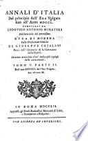 Annali d'Italia, dal principio dell'era volgare fino all'anno MDCCL.