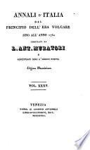 Annali d'Italia, dal principio dell'era volgare fino all'anno MDCCL.
