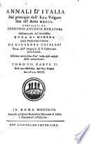Annali d'Italia, dal principio dell'era volgare fino all'anno MDCCL.