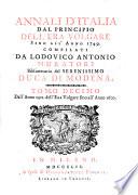 Annali d'Italia dal principio dell'era volgare sino all'anno 1500