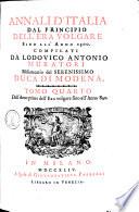 Annali d'Italia dal principio dell'era volgare sino all'anno 1500