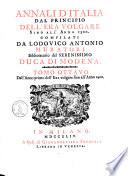 Annali d'Italia dal principio dell'era volgare sino all'anno 1500