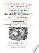 Annali d'Italia dal principio dell'era volgare sino all'anno 1500