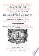 Annali d'Italia dal principio dell'era volgare sino all'anno 1500