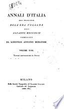 Annali d'Italia dal principio dell'era volgare sino all'anno 1749 compilati da Lodovico Antonio Muratori. Volume 1.[-18.]