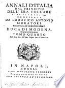 Annali d'Italia dal principio dell'era volgare sino all' anno 1749