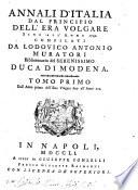 Annali d'Italia dal principio dell'era volgare sino all' anno 1749