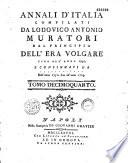 Annali d'Italia, dal principio dell' era volgare sino all' anno 1750, compilati da Lodovico Antonio Muratori