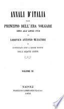 Annali d'Italia dal principio dell'era volgare sino all'anno 1750 di Ludovico Antonio Muratori