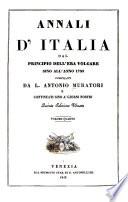 Annali d'Italia dal principio dell'era volgare sino all'anno 1750