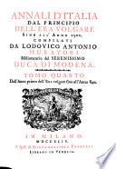 Annali d'Italia, dal principio dell'era volgare sino all'anno