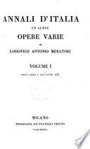 Annali d'Italia ed altre opere varie di Lodovico Antonio Muratori ...