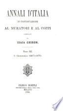 Annali d'Italia, in continuazione al Muratori e al Coppi: 5 gennaio 1867-1870