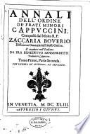 Annali de frati minori, tradotti in volgare da F. Benedetto Sanbenedetti