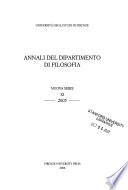 Annali del Dipartimento di filosofia