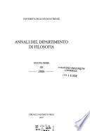 Annali del Dipartimento di filosofia