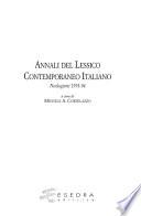 Annali del lessico contemporaneo italiano