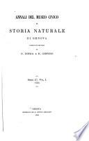 Annali del Museo civico di storia naturale di Genova