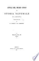 Annali Del Museo Civico Di Storia Naturale Giacomo Doria.