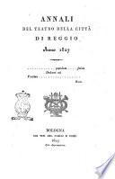 Annali del Teatro della citta di Reggio anno ..