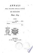 Annali del Teatro della citta di Reggio anno ..
