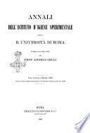 Annali dell'Istituto di igiene sperimentale dell'Universita di Roma