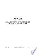 Annali dell'Istituto sperimentale per la floricoltura