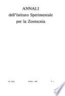 Annali dell'Istituto sperimentale per la zootecnia