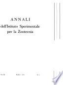Annali dell'Istituto sperimentale per la zootecnia