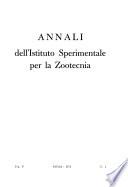 Annali dell'Istituto sperimentale per la zootecnia